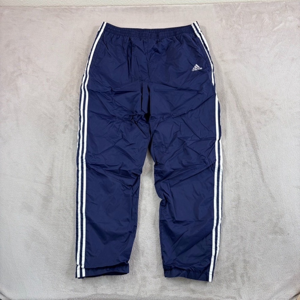 Vintage Adidas Tear Away Pants Men Medium Blue Windbreaker Track Snap Warm Up